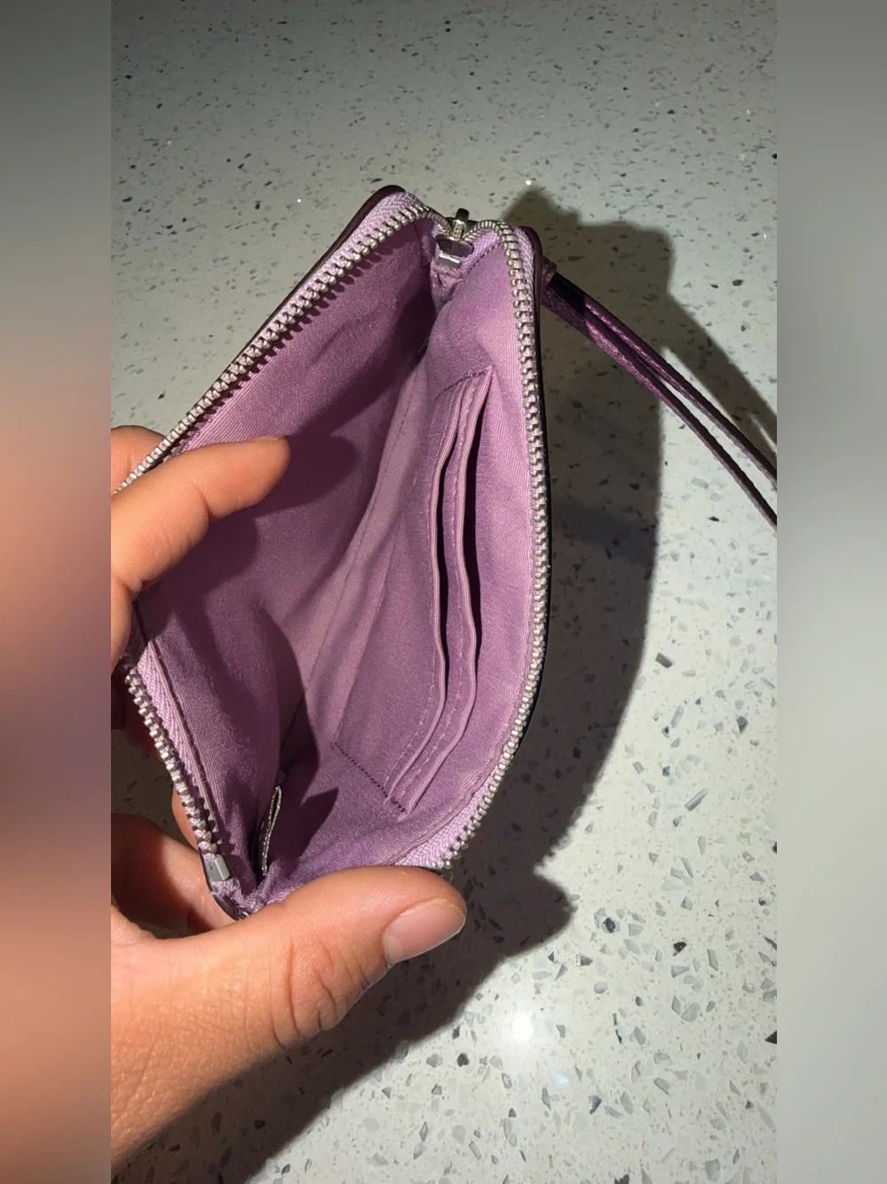 Coach Purple Saffiano Leather Wristlet Tech Case